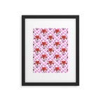 Retro love heart cartoon character pattern Framed Art Print Gallery Image 6