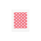 Retro love heart face checkered pattern Art Print Gallery Image 1
