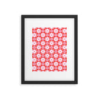 Retro love heart face checkered pattern Framed Art Print Gallery Image 6