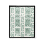 Retro marine sea shell art pattern Framed Canvas Print Gallery Image 8