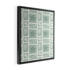 Retro marine sea shell art pattern Framed Canvas Print Gallery Image 2