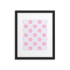 Retro pastel flower checkered art pattern Framed Art Print Gallery Image 6