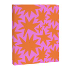Retro pink star shape art pattern Canvas Print Gallery Image 8