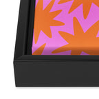 Retro pink star shape art pattern Framed Canvas Print Gallery Image 3