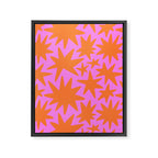 Retro pink star shape art pattern Framed Canvas Print Gallery Image 8