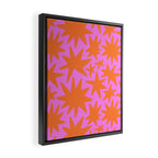 Retro pink star shape art pattern Framed Canvas Print Gallery Image 2