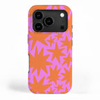 Retro pink star shape art pattern iPhone Case Gallery Image 1