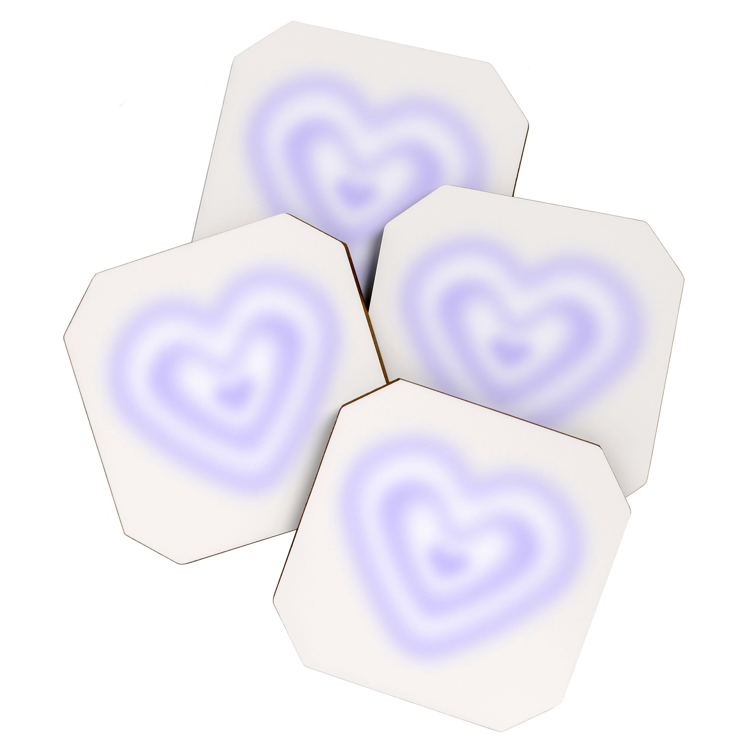 Retro psychedelic love heart blur gradient art Coaster Gallery Image 1