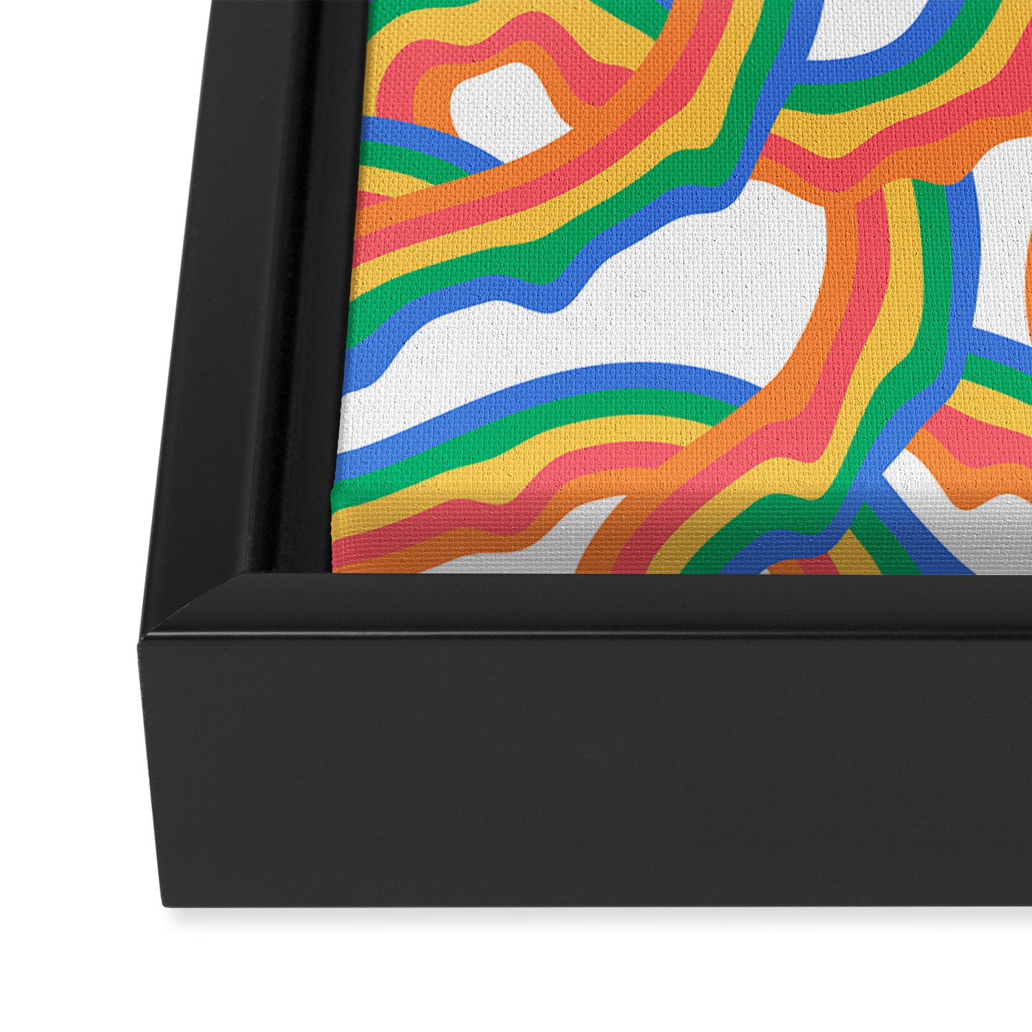 Retro psychedelic rainbow pattern Framed Canvas Print Gallery Image 3