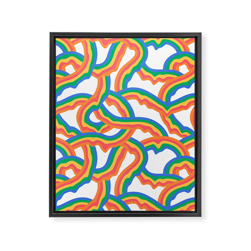 Retro psychedelic rainbow pattern Framed Canvas Print Gallery Image 8
