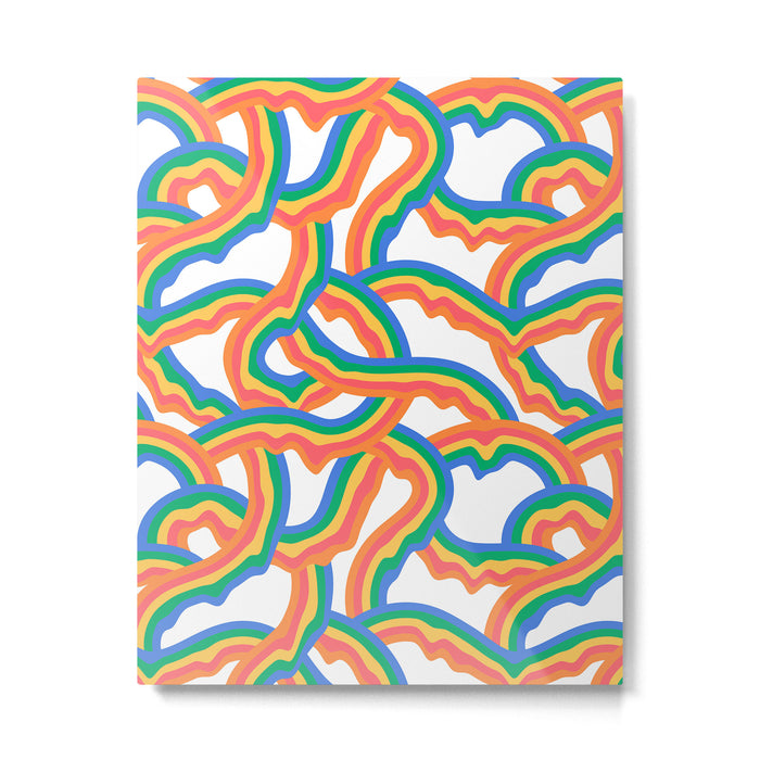 Retro psychedelic rainbow pattern Metal Print Gallery Image 1