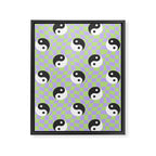 Retro psychedelic yin yang checkered pattern Framed Canvas Print Gallery Image 8
