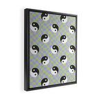 Retro psychedelic yin yang checkered pattern Framed Canvas Print Gallery Image 2