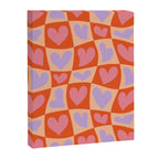 Retro red love heart checkered pattern Canvas Print Gallery Image 8