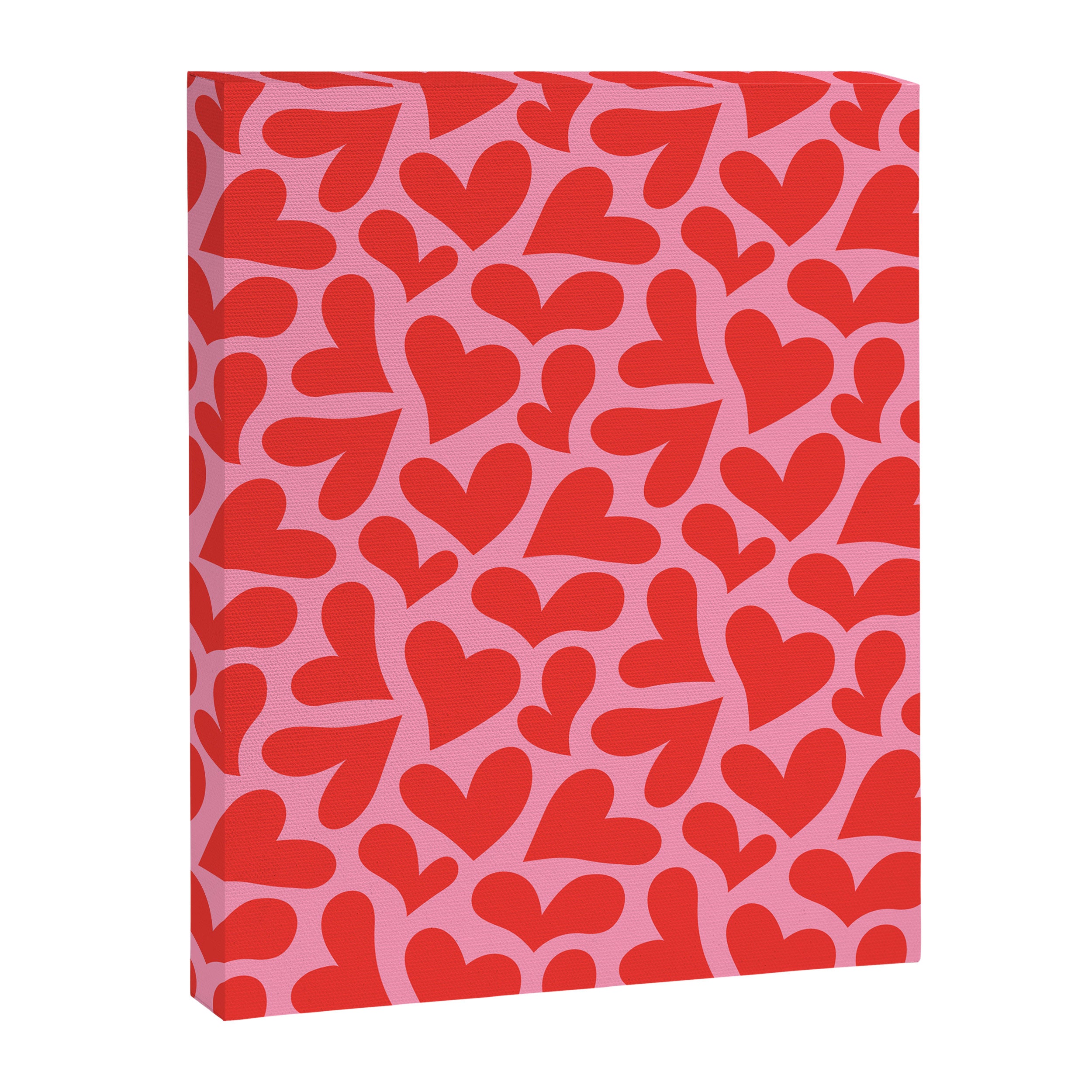 Retro red love heart shape pattern Canvas Print Gallery Image 8