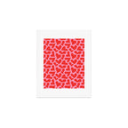 Retro red love heart shape pattern Art Print Gallery Image 1