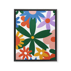 Retro spring flower nature drawing Framed Canvas Print Gallery Image 6