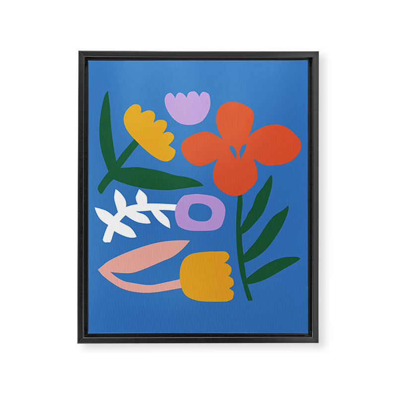 Retro spring flower nature drawing Framed Canvas Print Gallery Image 6