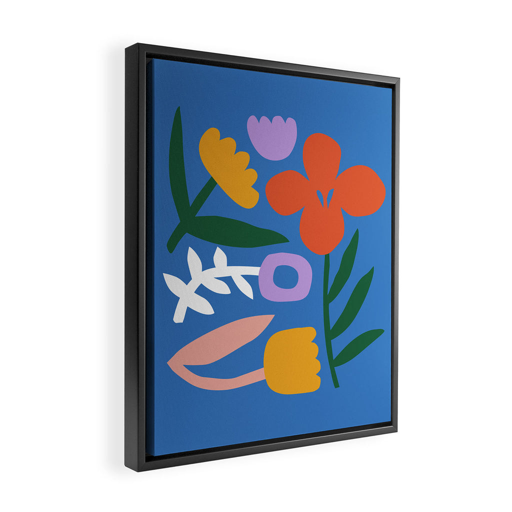 Retro spring flower nature drawing Framed Canvas Print Gallery Image 2