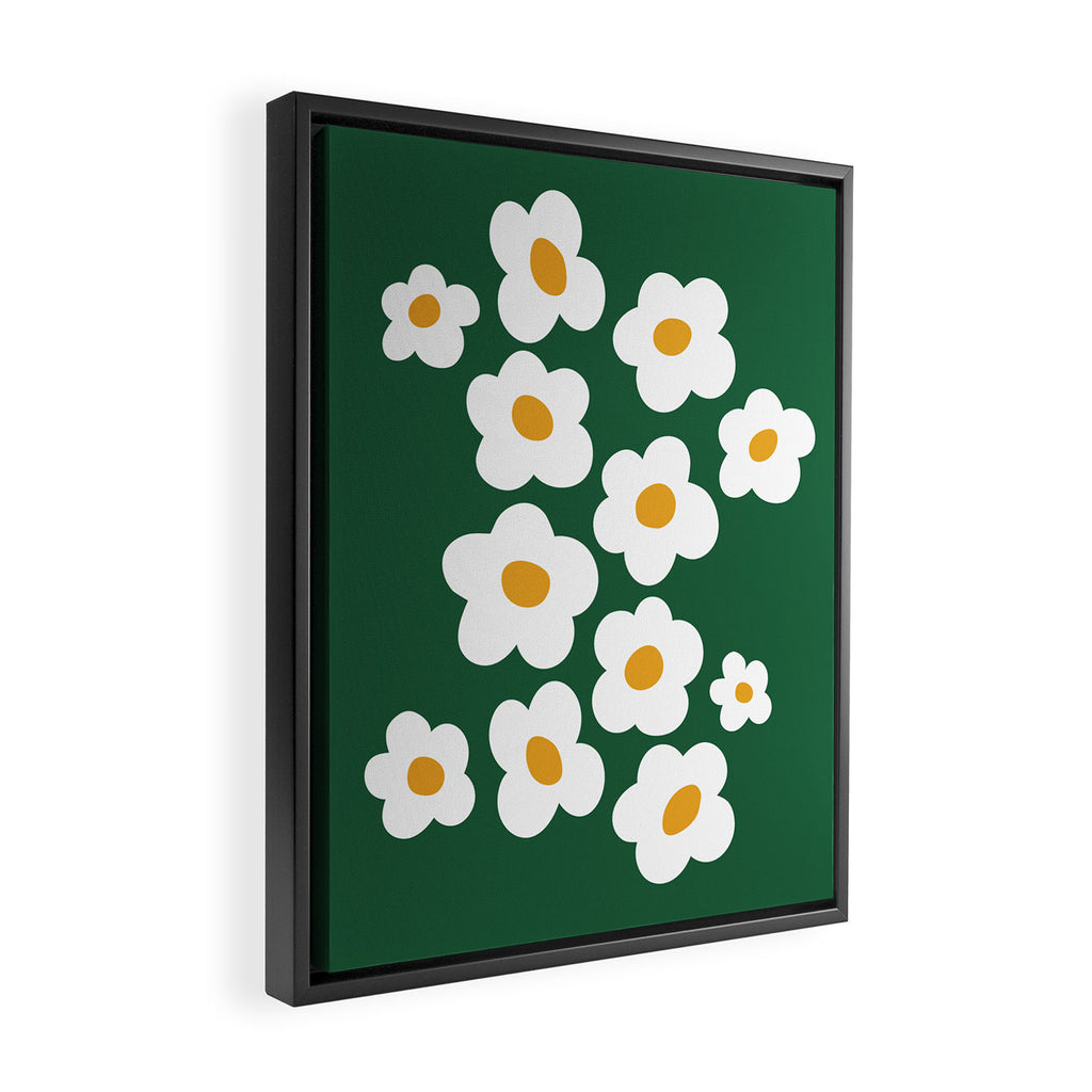 Retro spring flower nature drawing Framed Canvas Print Gallery Image 2