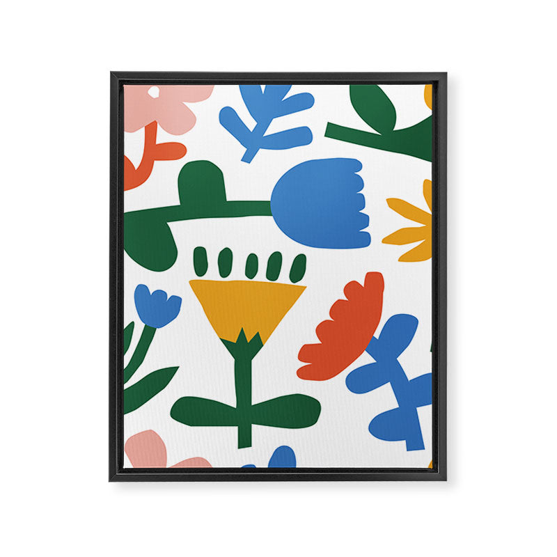 Retro spring flower nature drawing Framed Canvas Print Gallery Image 6