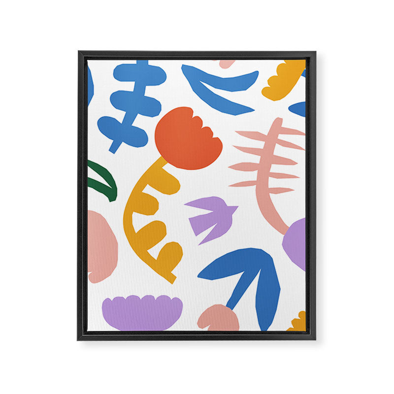 Retro spring flower nature drawing Framed Canvas Print Gallery Image 6