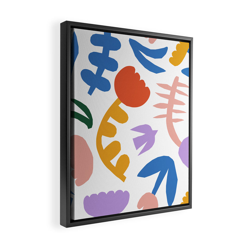 Retro spring flower nature drawing Framed Canvas Print Gallery Image 2