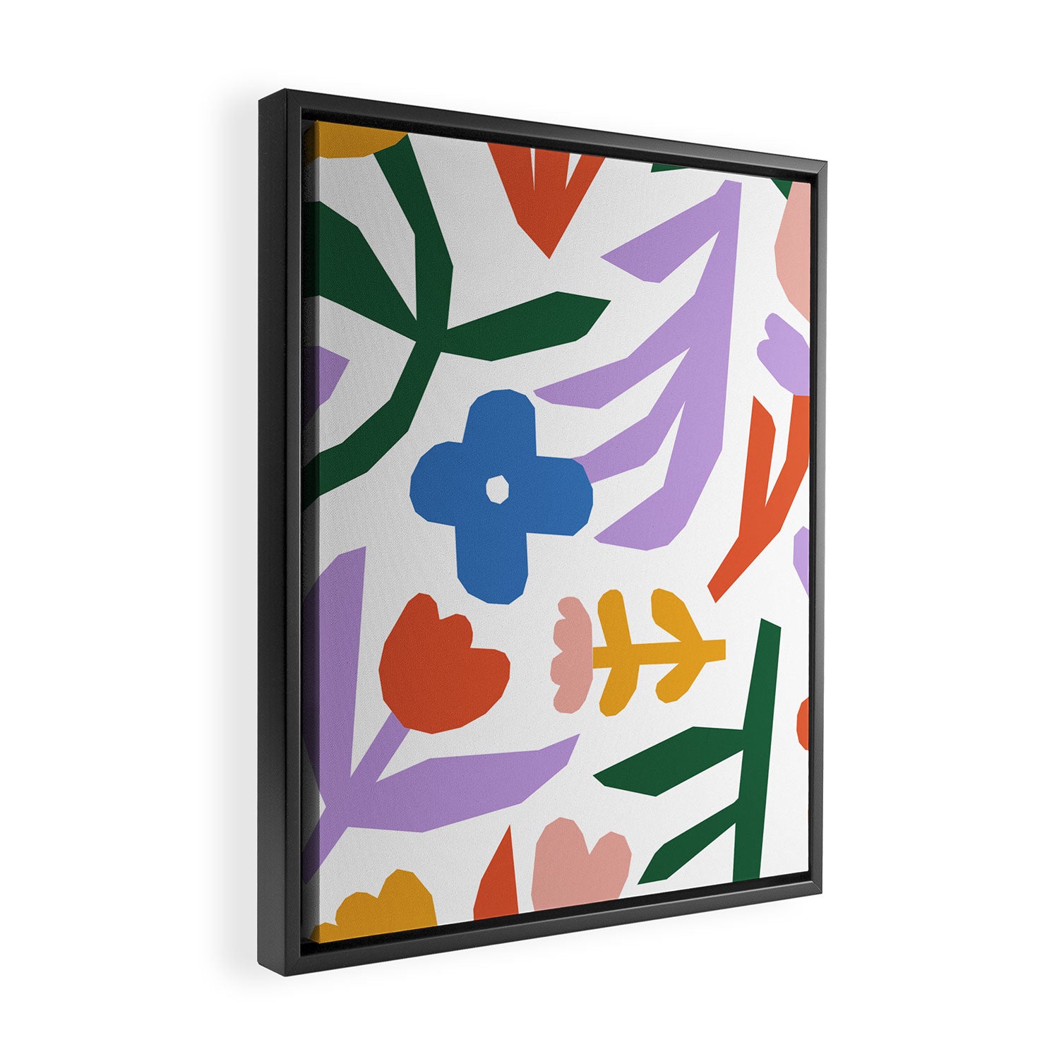 Retro spring flower nature drawing Framed Canvas Print Gallery Image 2