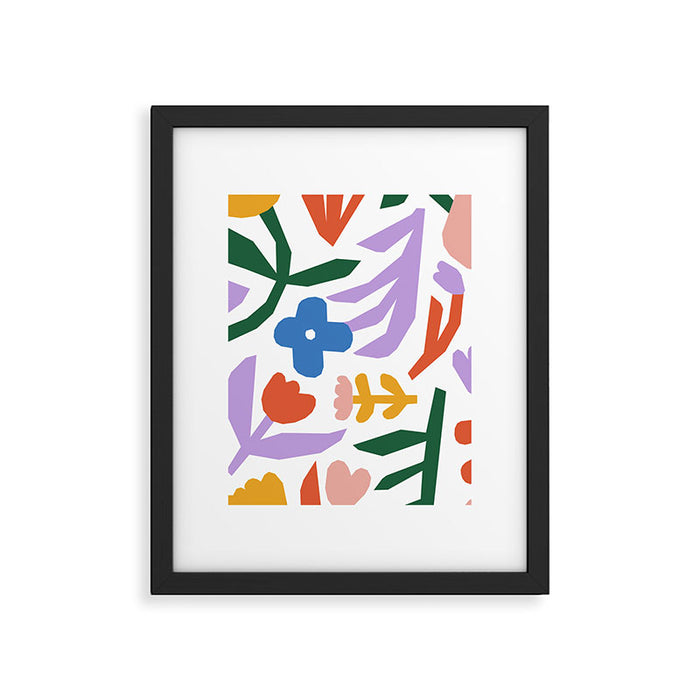 Retro spring flower nature drawing Framed Art Print Gallery Image 1
