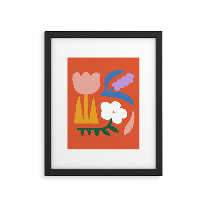 Retro spring flower nature drawing Framed Art Print Gallery Image 5