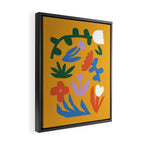 Retro spring flower nature drawing Framed Canvas Print Gallery Image 2