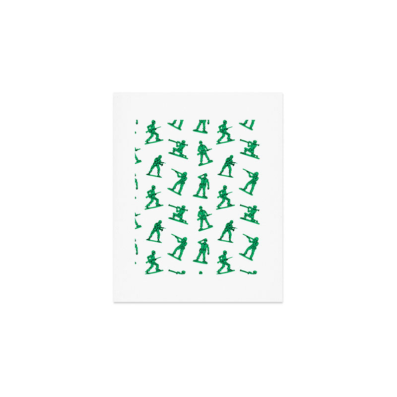 Retro toy soldier cartoon pattern Art Print Gallery Image 1