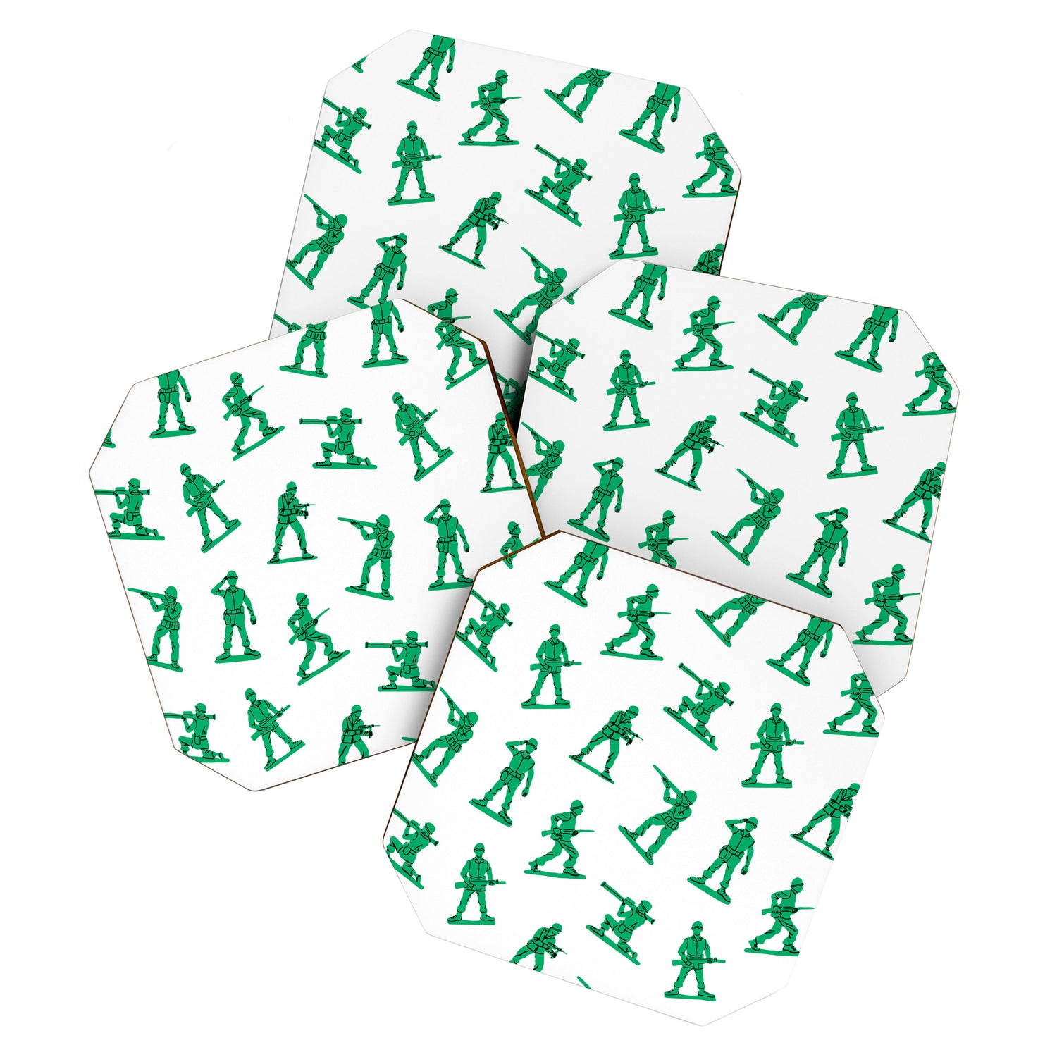 Retro toy soldier cartoon pattern Coaster Gallery Image 1