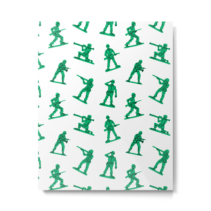 Retro toy soldier cartoon pattern Metal Print Gallery Image 1