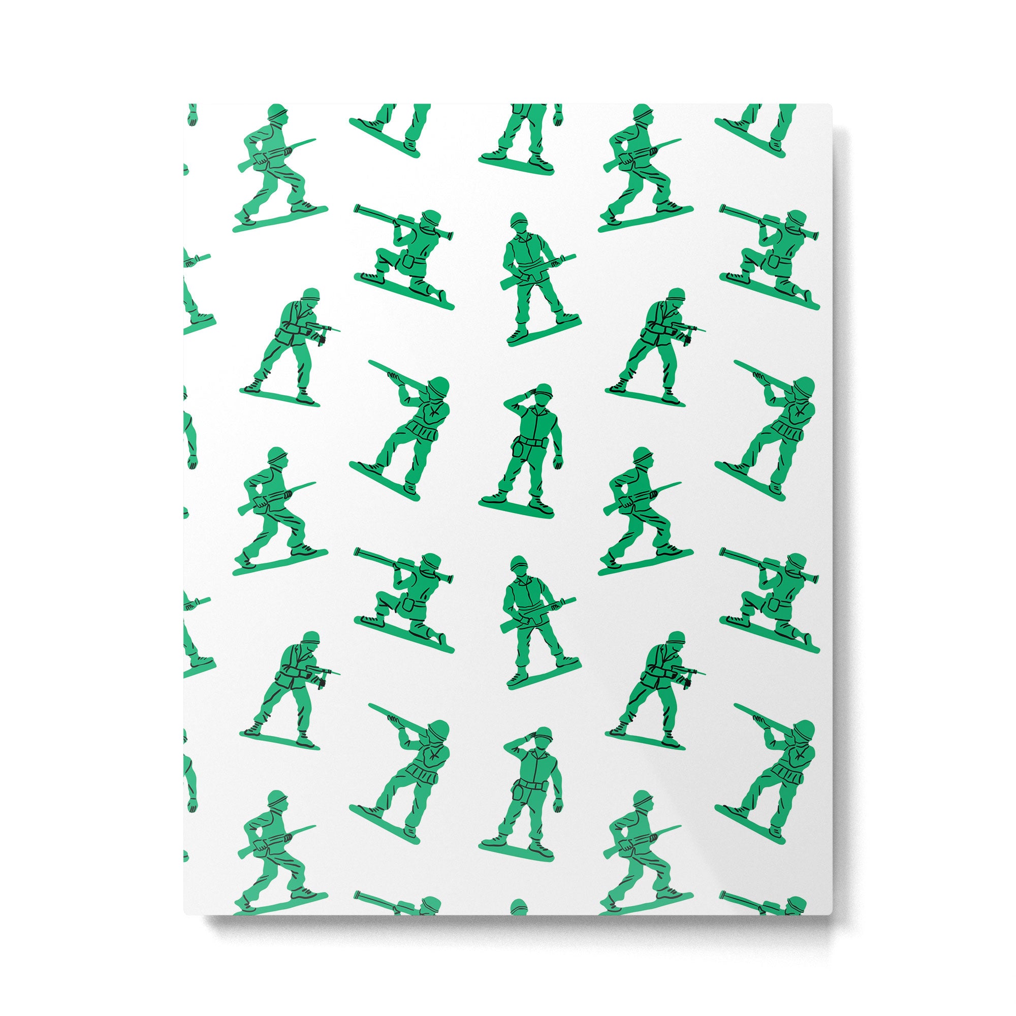 Retro toy soldier cartoon pattern Metal Print Gallery Image 6