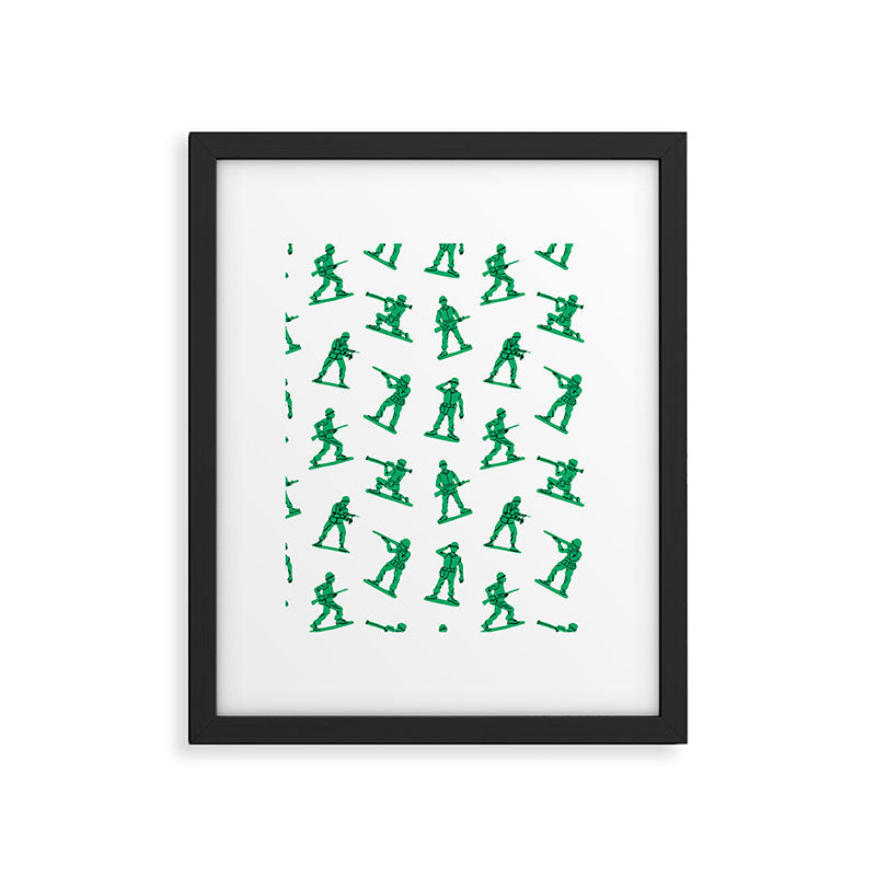 Retro toy soldier cartoon pattern Framed Art Print Gallery Image 6