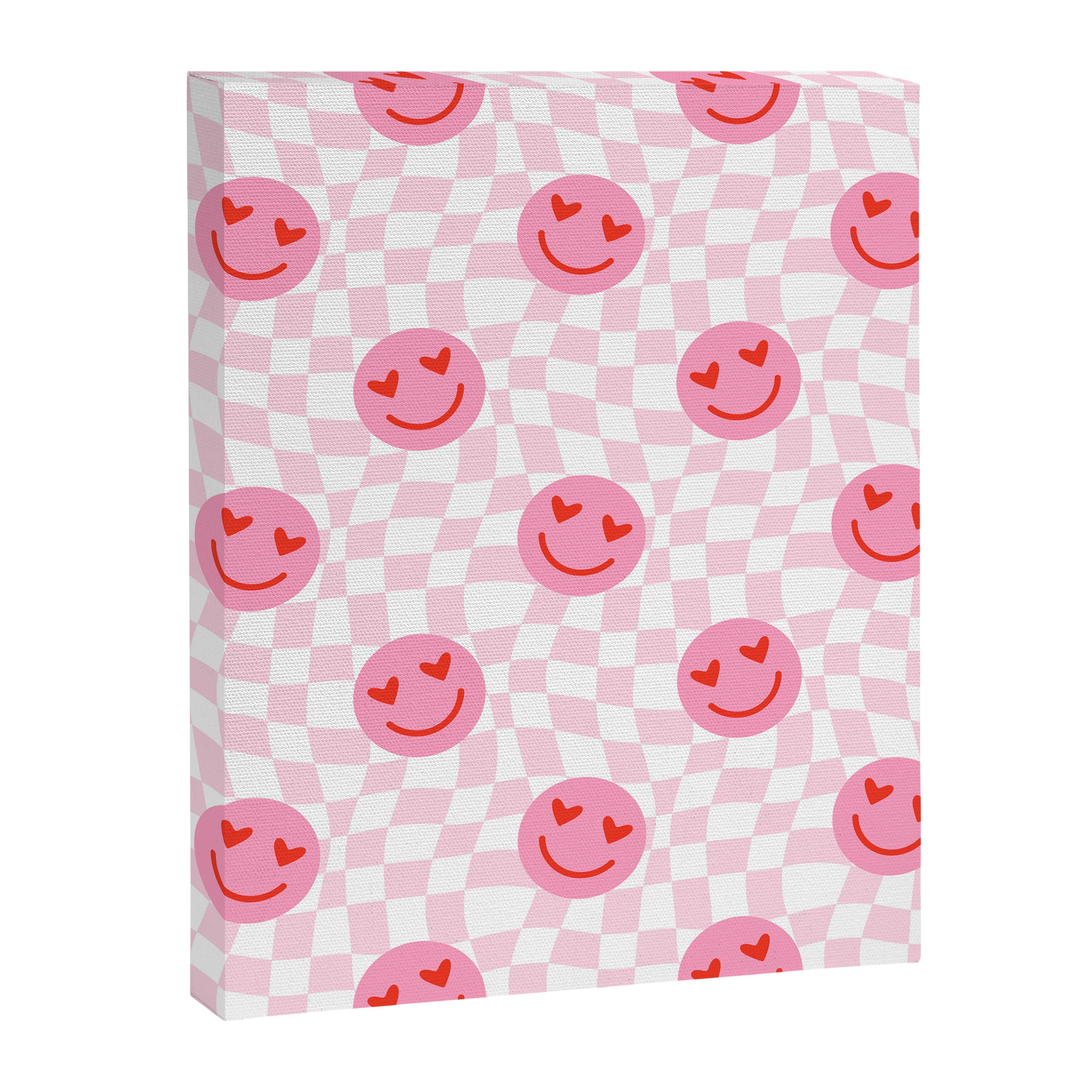 Romantic heart eye face checkered pattern Canvas Print Gallery Image 8