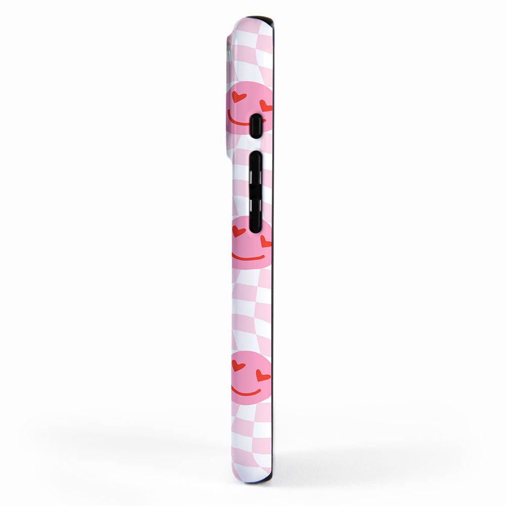 Romantic heart eye face checkered pattern iPhone Case Gallery Image 2
