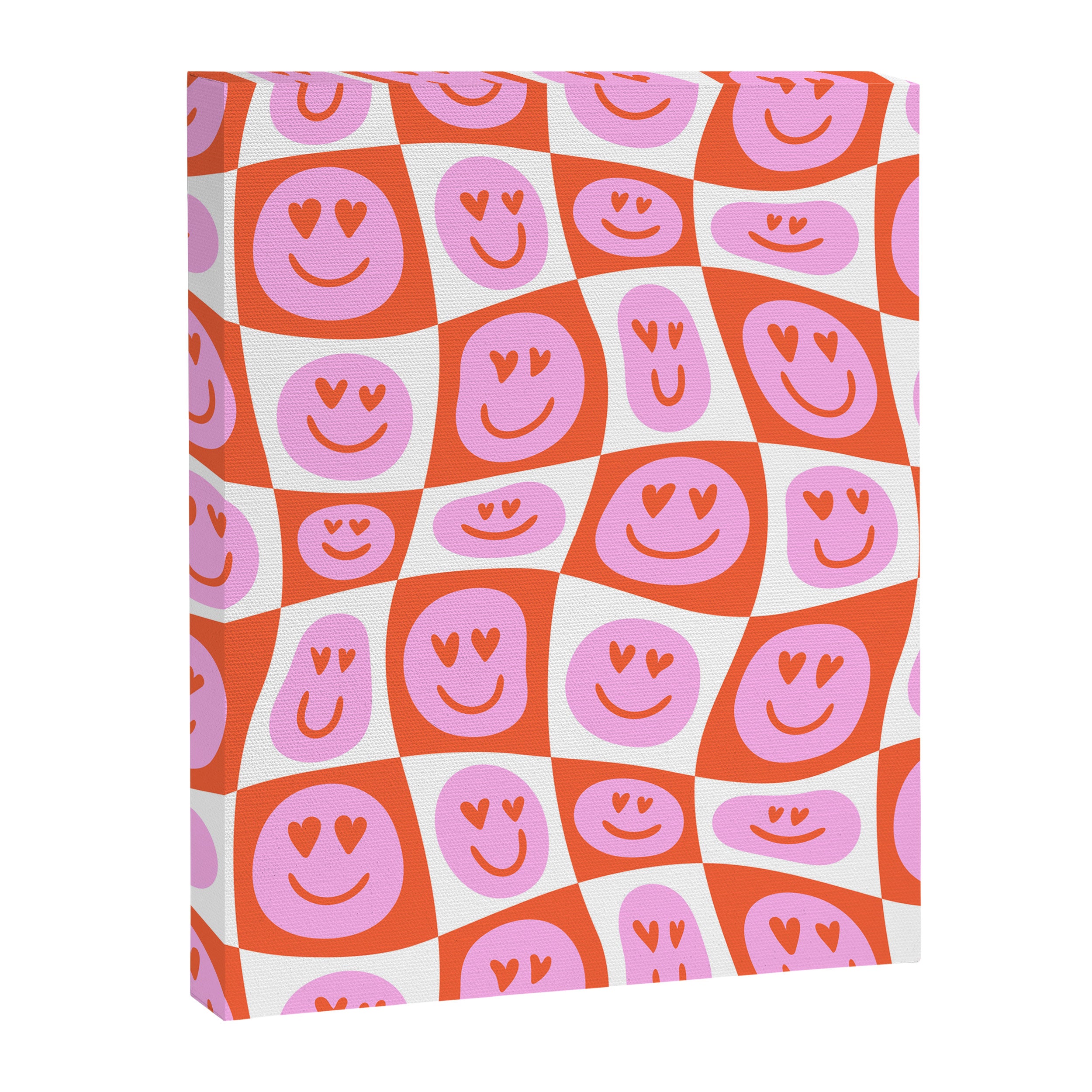 Romantic love heart eye face pattern Canvas Print Gallery Image 8