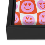 Romantic love heart eye face pattern Framed Canvas Print Gallery Image 3