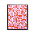 Romantic love heart eye face pattern Framed Canvas Print Gallery Image 8