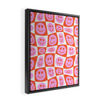 Romantic love heart eye face pattern Framed Canvas Print Gallery Image 2