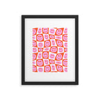 Romantic love heart eye face pattern Framed Art Print Gallery Image 6
