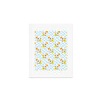Space rocket cartoon checkered pattern Art Print Gallery Image 1