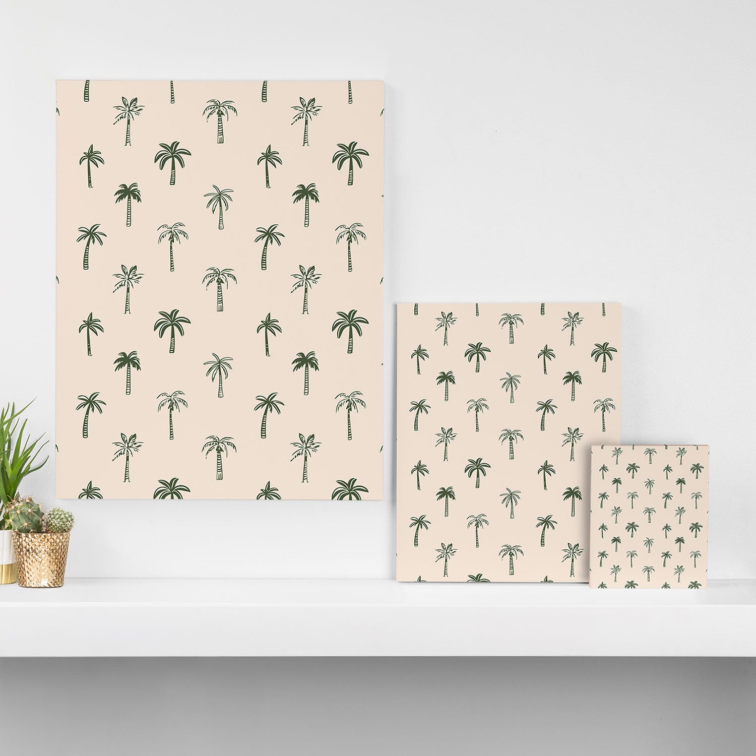 Summer palm tree doodle art pattern Canvas Print Gallery Image 3