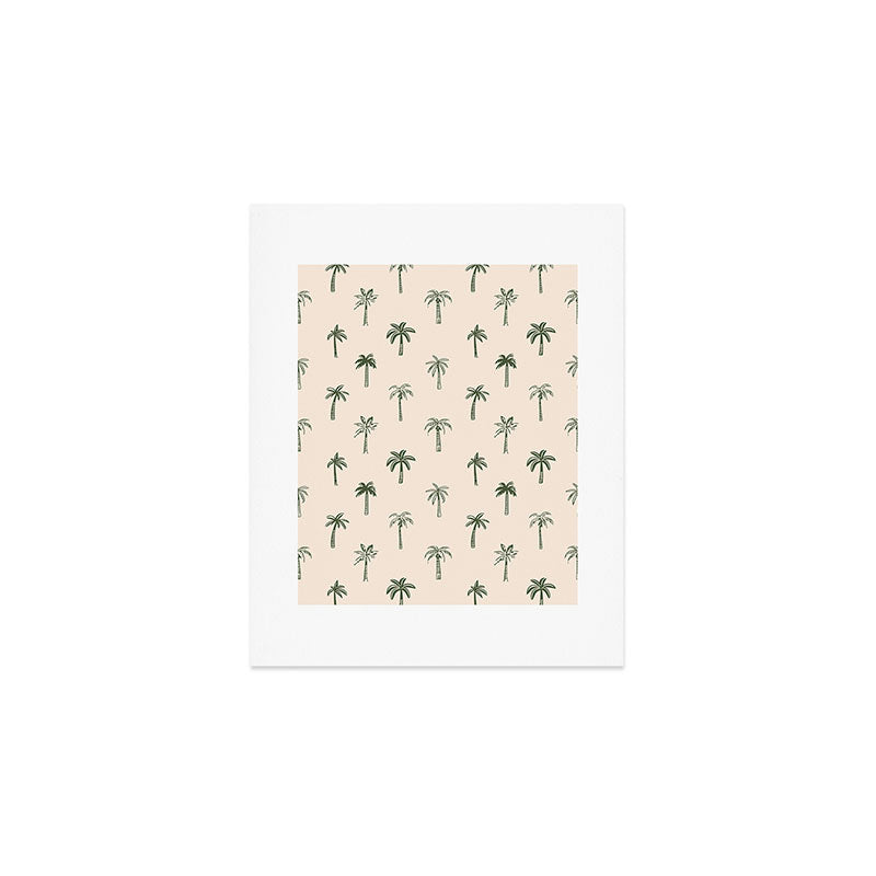 Summer palm tree doodle art pattern Art Print Gallery Image 1
