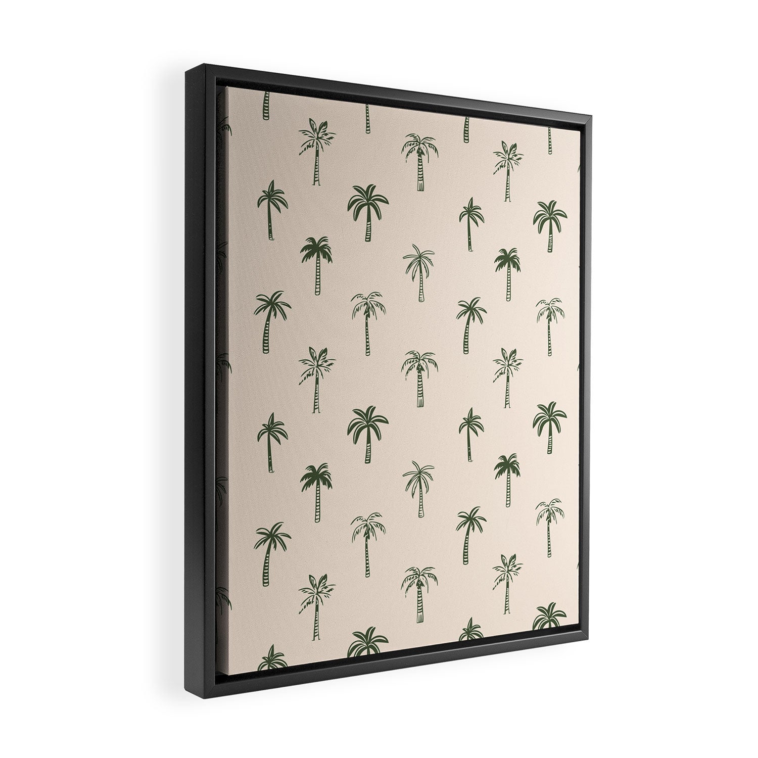 Summer palm tree doodle art pattern Framed Canvas Print Gallery Image 2