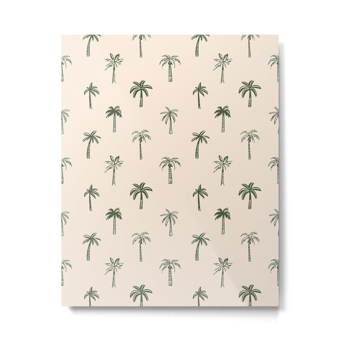 Summer palm tree doodle art pattern Metal Print Gallery Image 1