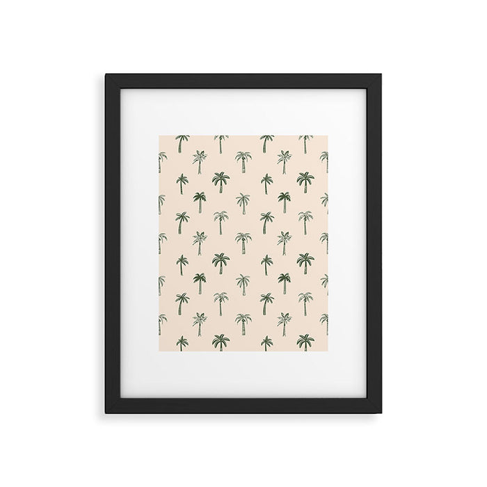 Summer palm tree doodle art pattern Framed Art Print Gallery Image 1
