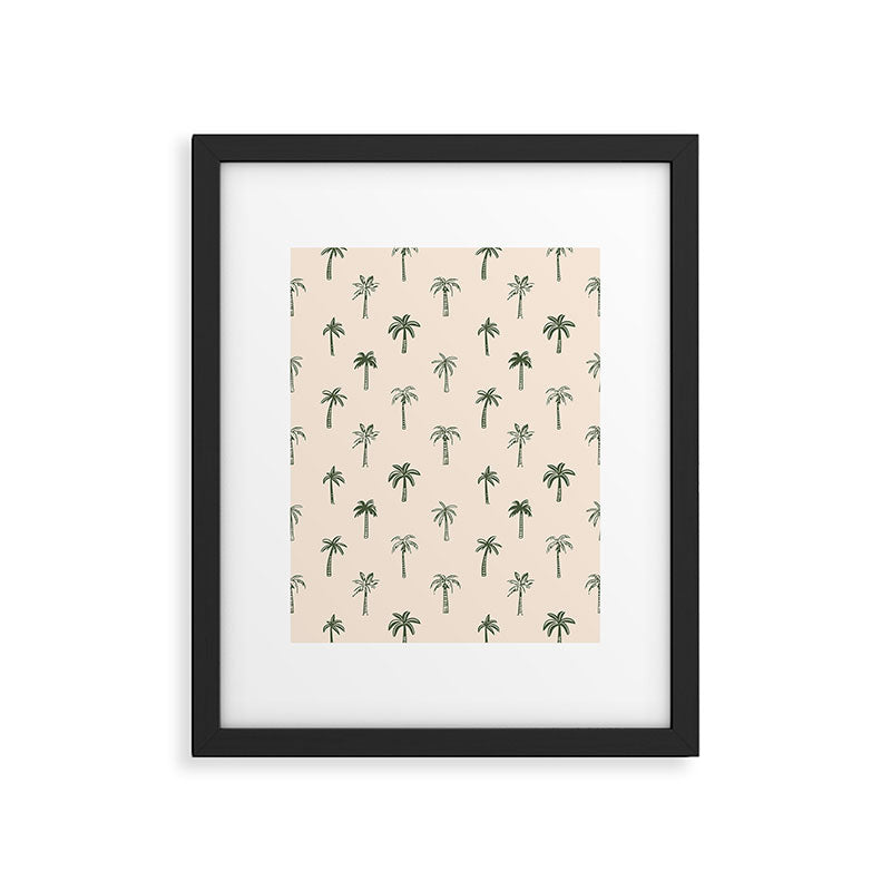 Summer palm tree doodle art pattern Framed Art Print Gallery Image 4